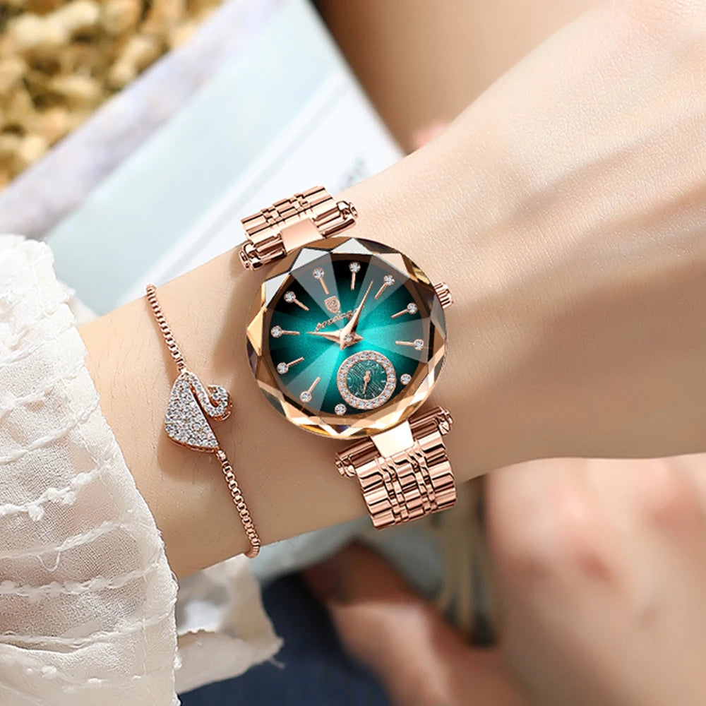 POEDAGAR Elegant Luxury Women's Quartz Watches Waterproof Stainless Steel Watch for Woman Casual Fashion Ladies Wristwatch reloj