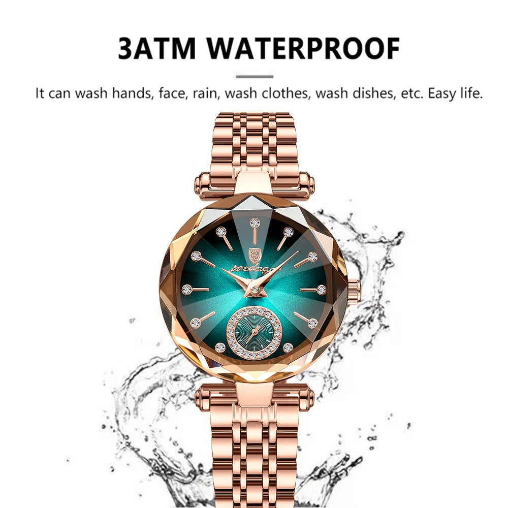 POEDAGAR Elegant Luxury Women's Quartz Watches Waterproof Stainless Steel Watch for Woman Casual Fashion Ladies Wristwatch reloj