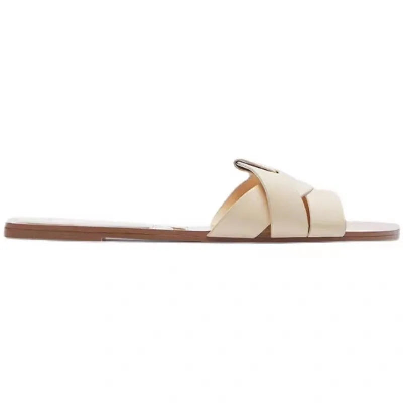 2024 New Fashion Slippers Women Sexy Flat Sandals Casual Ladies Sand Beach Slippers Elegant Fish Mouth Slippers Women