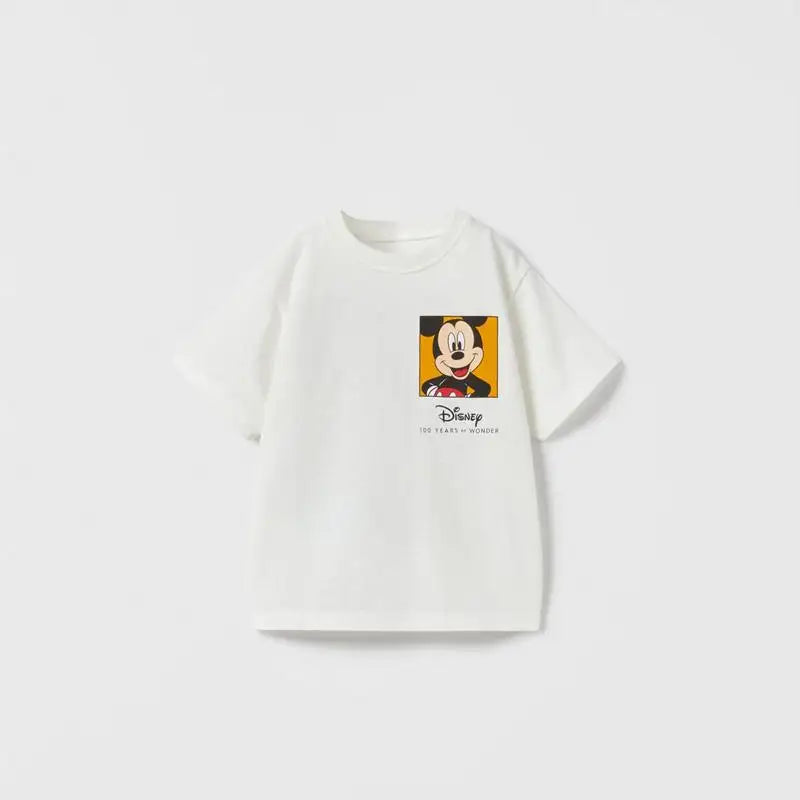 Disney Mickey T-shirt Short-sleeved Tops Summer Children's Clothes Casual Loose Baby Boys Cartoon Tee O-neck Kids Costume Tshirt