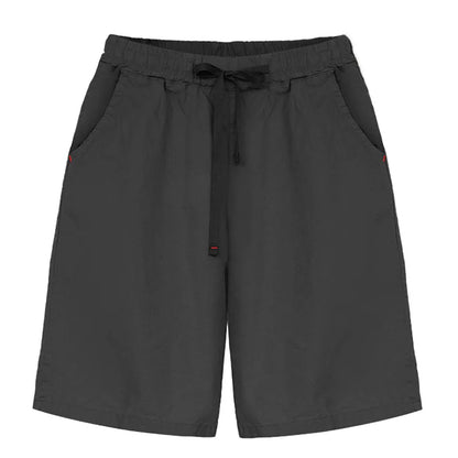 Women's Big Size Bermuda Shorts, High Waist, Cotton, Lace-Up, Knee Length, Casual Streetwear, Summer
