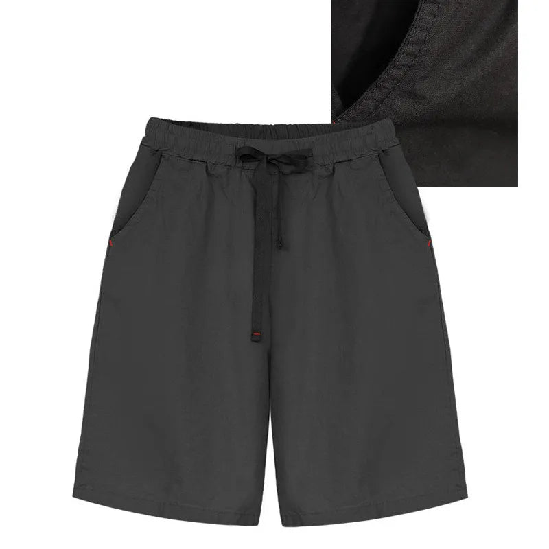 Women's Big Size Bermuda Shorts, High Waist, Cotton, Lace-Up, Knee Length, Casual Streetwear, Summer