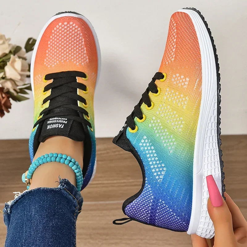 2025 Spring New Fashion Women's Shoes Soft Walking Flats Non-slip Casual Sport Tennis Shoes Athletic Sneakers for Lady