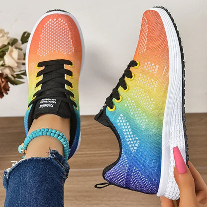 2025 Spring New Fashion Women's Shoes Soft Walking Flats Non-slip Casual Sport Tennis Shoes Athletic Sneakers for Lady
