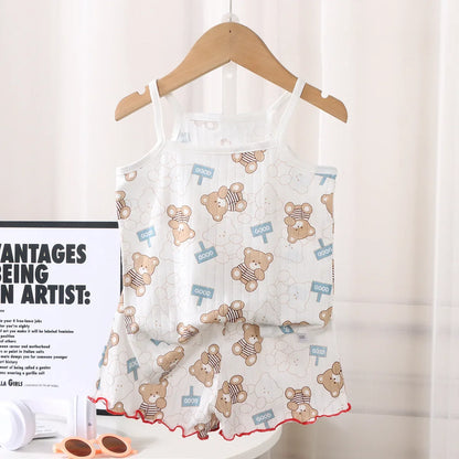 Tops+shorts Set Summer Set for Girls Suit