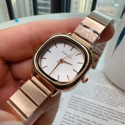 2025 New Luxury Ladies Quartz Watch Fashion Simple Gold Women Stainless Steel Clock Wristwatches Gifts Dropshipping Montre Femme