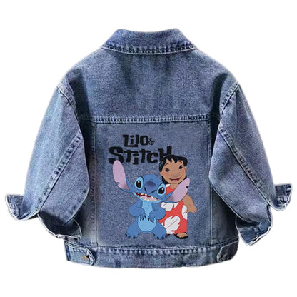 Disney Boys Girls Denim Jacket Children's Minnie Daisy Lightning Mcqueen Cartoon Long Sleeve Fashion Coat Kids Clothes Outerwear