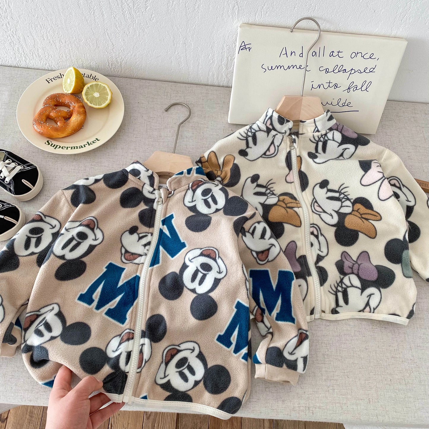 Cartoon Printed Spring Autumn Children's Outerwear Loose Casual Boys And Girls Jackets Long Sleeved Kids Clothing Tops Coats