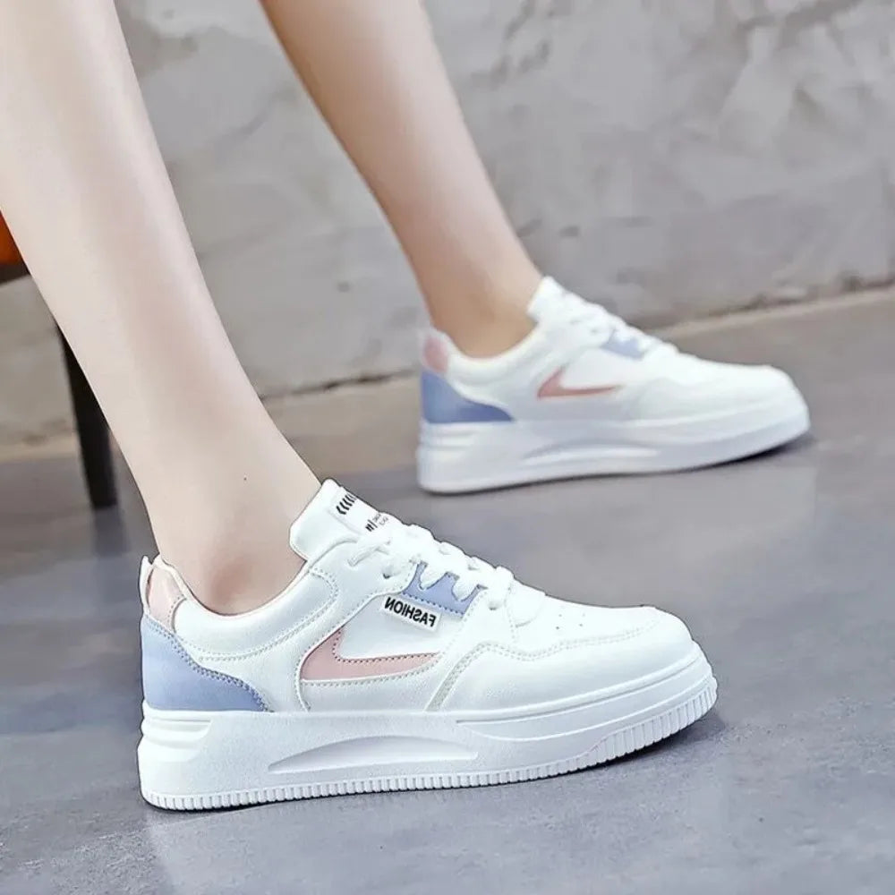 Korean Version of Mesh White Shoes for Women's Breathable Thick-soled Korean Version of Board Shoes for Women's Student Shoes