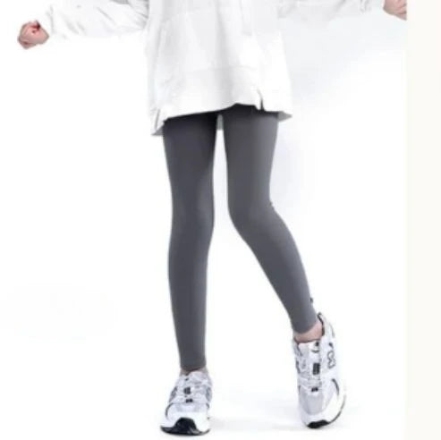 Autumn Solid Kid Leggings Girl Thin Tights Sweatpants 2+y Child Casual Ankle Length Pants Spring Toddler Skinny Cropped Trousers
