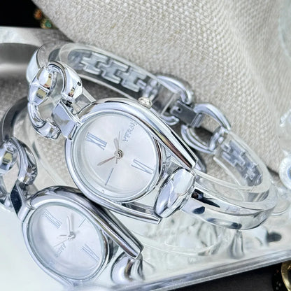 Simple Women's Quartz Wrist Watches Stainless Steel Strap Small Dial Fashionable Exquisite Quartz Watch for Women