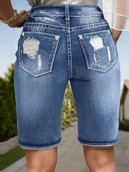 Fashionable Distressed Denim Shorts for Women 40+ | New Arrival High Cost-Performance Jeans