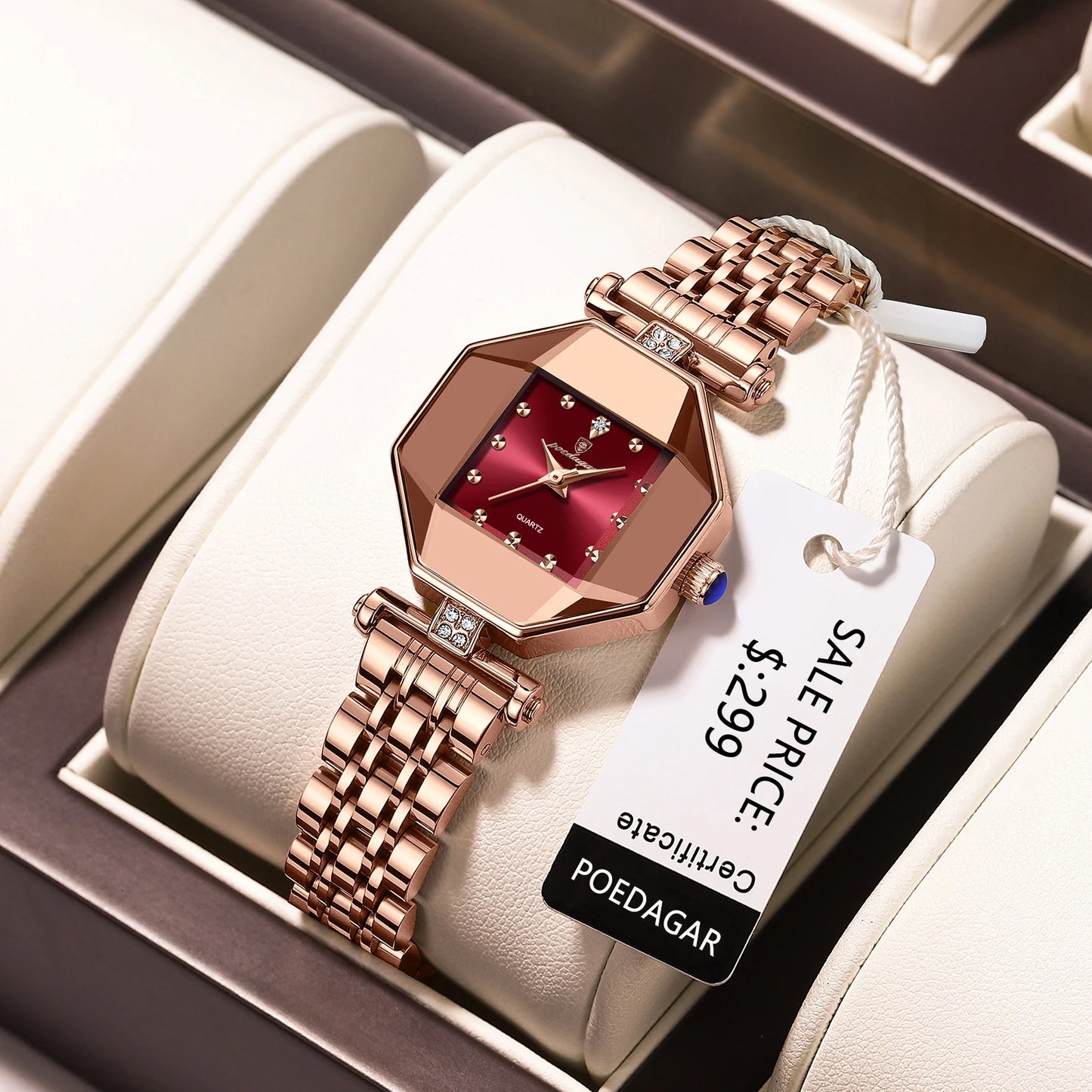 POEDAGAR Luxury Brand Women Watch Stainless Stain Waterproof Quartz Watches For Woman Fashion Simple Rose Gold Ladies Watch Gift