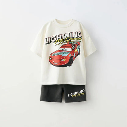 Summer Child Csotume Mickey Print TShirt+Shorts 2Piece Set Casual Sports Clothes Trendy Short Sleeve Outfits Outer Wear For Kid