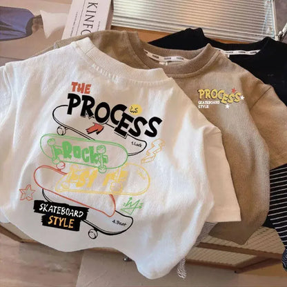Long Sleeve Children T-shirts 2025 Autumn Spring Tops for Kids Cartoon Print Boys Girls Tees Toddler Outerwear Baby Tees 1-8T