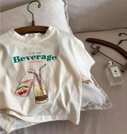 2024 Children's Cotton Short Sleeve Top Cartoon Printed Half Sleeve Summer New Style For Middle Small Kids Kidswear T-shirt