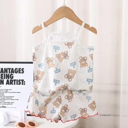 Tops+shorts Set Summer Set for Girls Suit