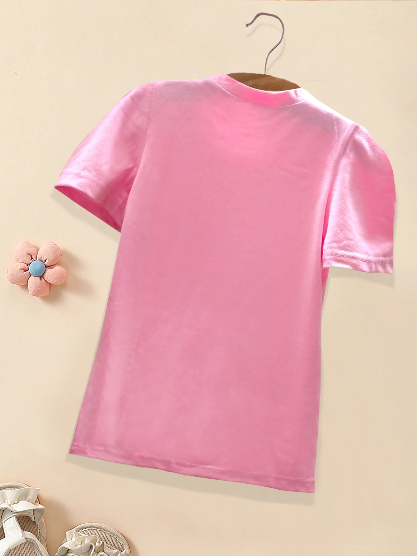 Chic Summer Street Style Mid-Length Girls' T-Shirt, Bow-embellished slit design Children tops for Tween Girl 3-12 Years