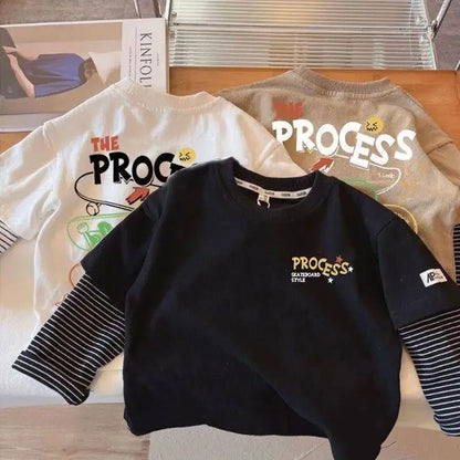 Long Sleeve Children T-shirts 2025 Autumn Spring Tops for Kids Cartoon Print Boys Girls Tees Toddler Outerwear Baby Tees 1-8T