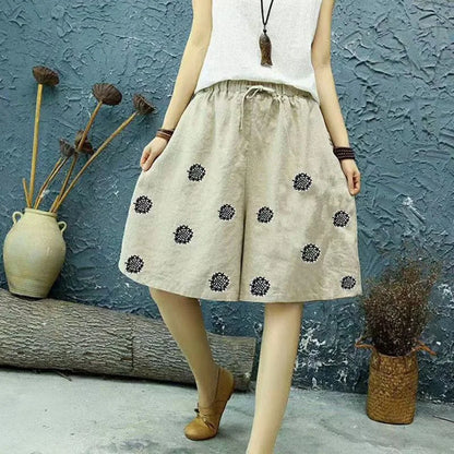 Cotton Linen Shorts Woman Blue White Black Long Shorts Summer Women's Clothing Short Pants High Waist Oversize Women's Shortss