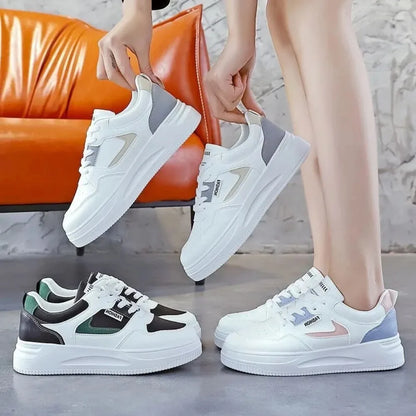 Korean Version of Mesh White Shoes for Women's Breathable Thick-soled Korean Version of Board Shoes for Women's Student Shoes