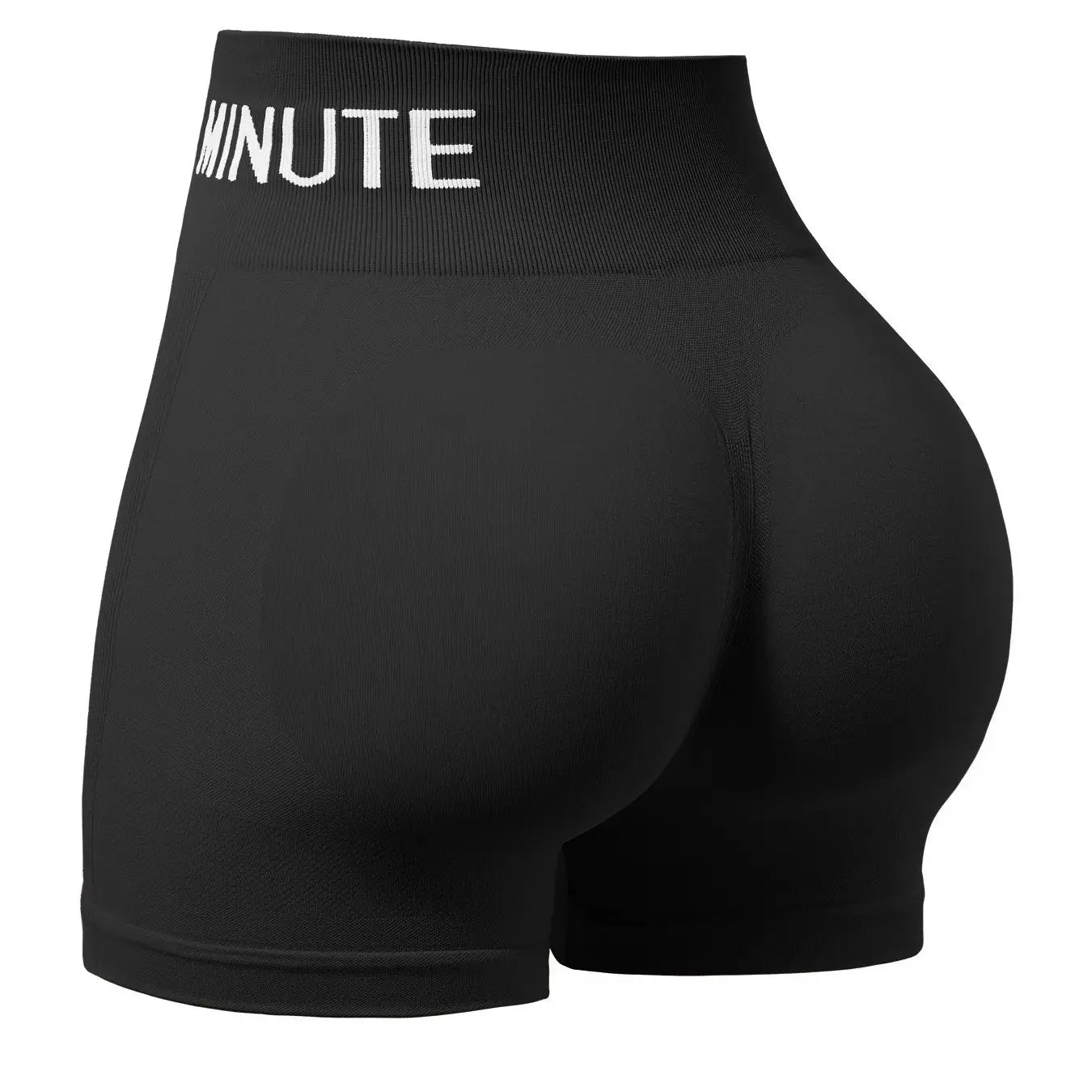 Ladies' seamless, high-elastic three-point fitness letter-shaped shorts, high-waisted peach-buttock sports hip-lifting shorts
