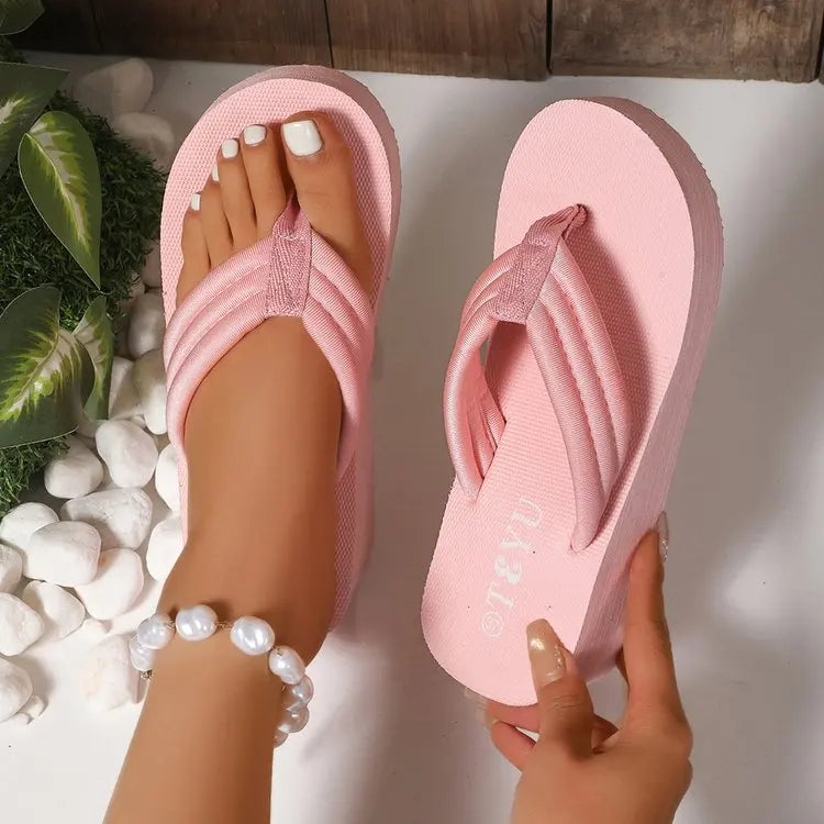 Womens Stylish Ultra Light Flip Flops Slides - Soft Indoor & Outdoor Sandals - Perfect for Beach, Pool, Vacation - Quick-Dry