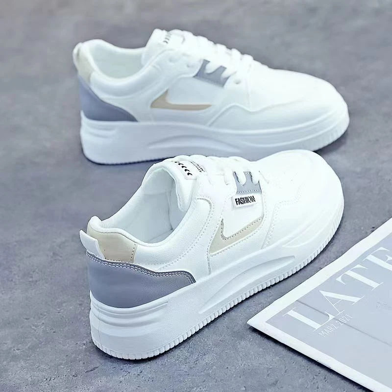 Korean Version of Mesh White Shoes for Women's Breathable Thick-soled Korean Version of Board Shoes for Women's Student Shoes