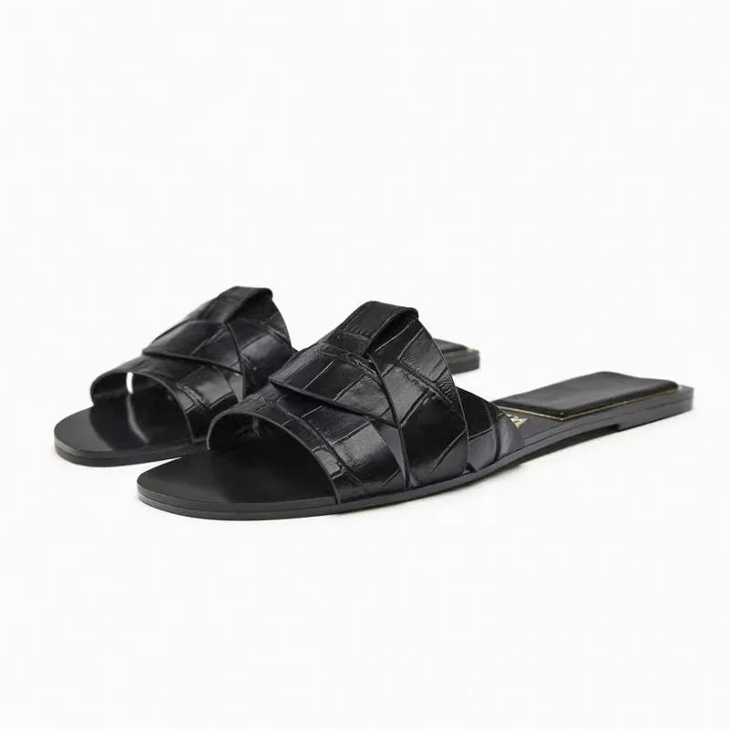 2024 New Fashion Slippers Women Sexy Flat Sandals Casual Ladies Sand Beach Slippers Elegant Fish Mouth Slippers Women