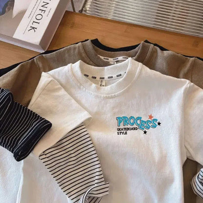 Long Sleeve Children T-shirts 2025 Autumn Spring Tops for Kids Cartoon Print Boys Girls Tees Toddler Outerwear Baby Tees 1-8T