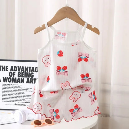 Tops+shorts Set Summer Set for Girls Suit