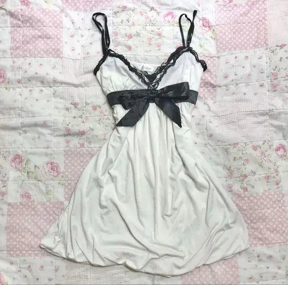 Harajuku Retro Y2K E-Girl Casual Dress Sexy Slim Chic Graphic Print Lace-Up Halter Neck Dresses Goth Grunge Fairycore Streetwear