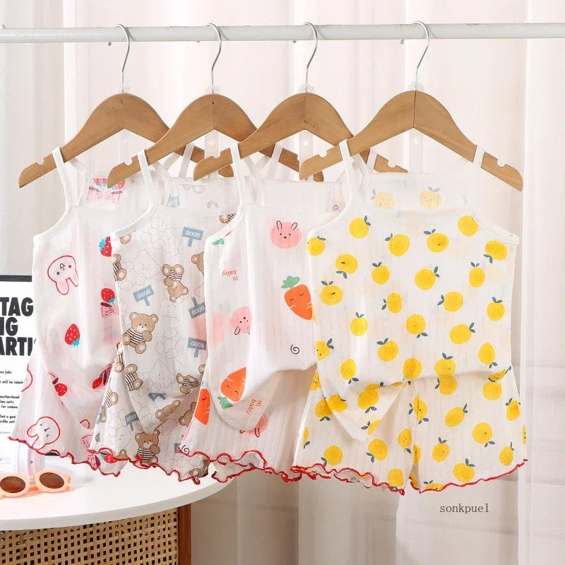 Tops+shorts Set Summer Set for Girls Suit