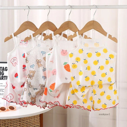 Tops+shorts Set Summer Set for Girls Suit