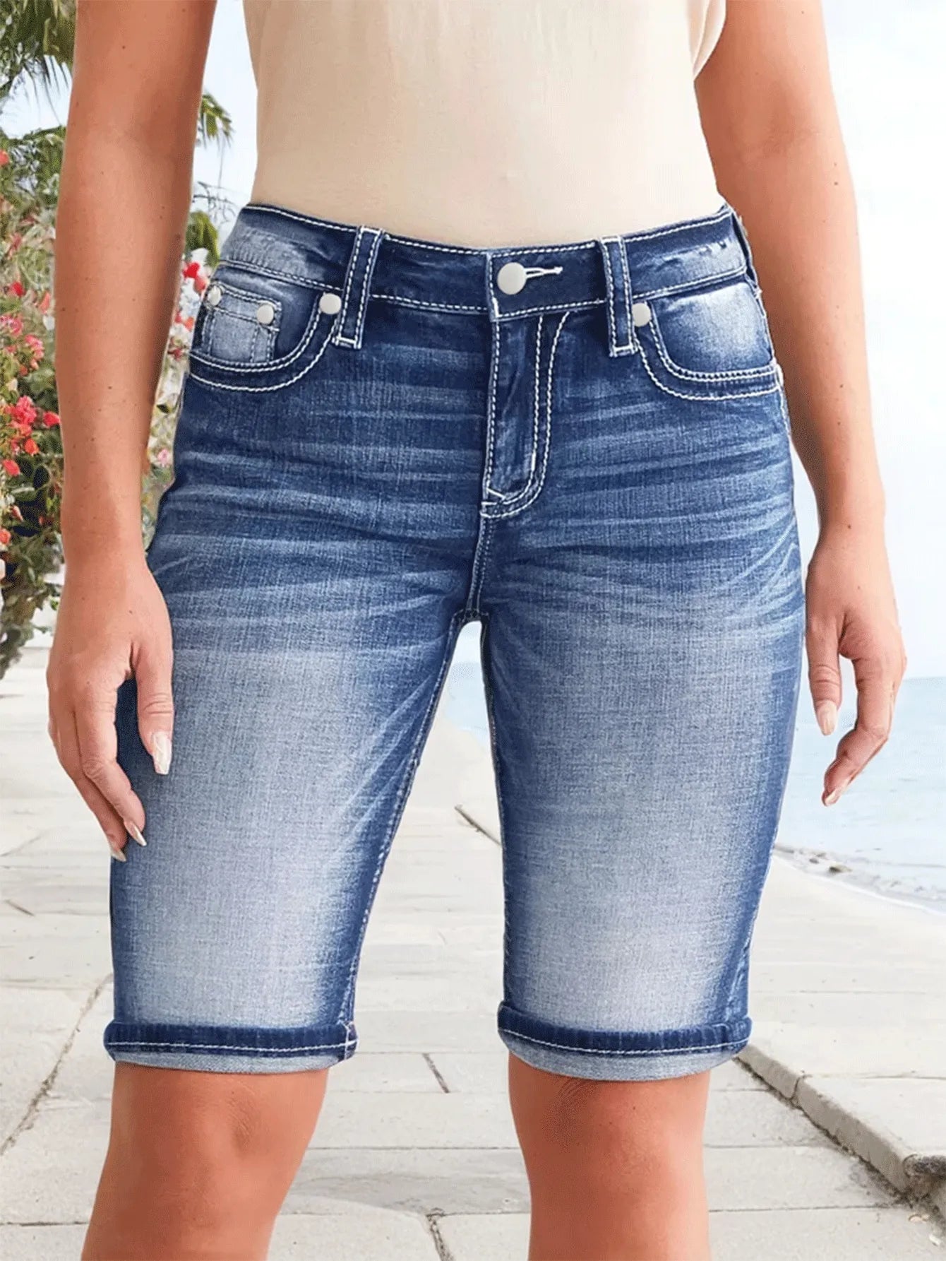 Fashionable Distressed Denim Shorts for Women 40+ | New Arrival High Cost-Performance Jeans