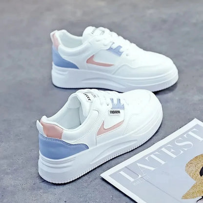 Korean Version of Mesh White Shoes for Women's Breathable Thick-soled Korean Version of Board Shoes for Women's Student Shoes
