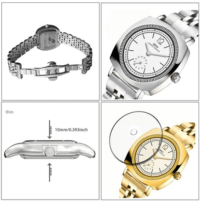 Luxury Brand Women Watches Steel Golden Waterproof Original Female Wristwatches New In High Quality Silver Hand Clock Lady Gifts