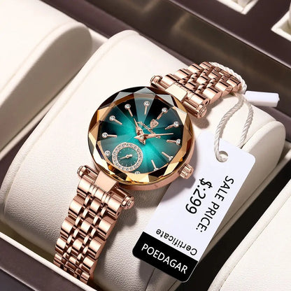 POEDAGAR Elegant Luxury Women's Quartz Watches Waterproof Stainless Steel Watch for Woman Casual Fashion Ladies Wristwatch reloj