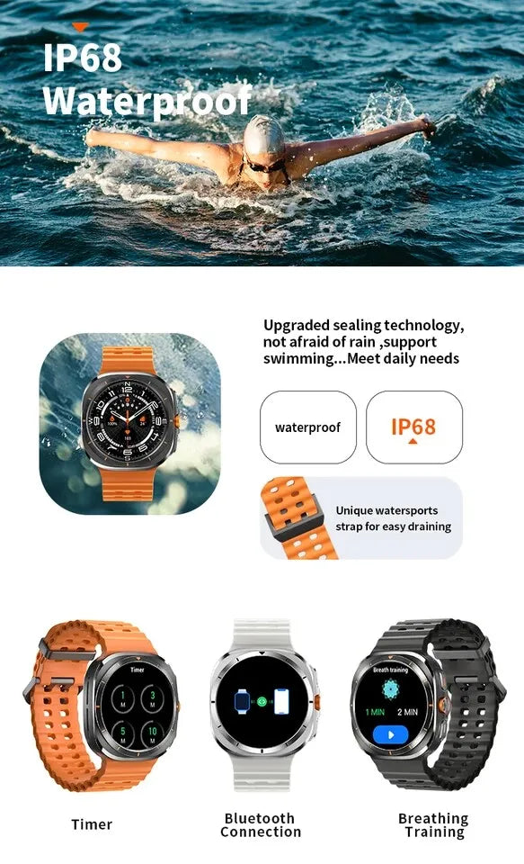 2025 Galaxy Watch 7 Ultra 47mm Smart Watch Bluetooth Call Men GPS NFC 47mm AMOLED Fitness Tracker Health Smartwatch For Samsung