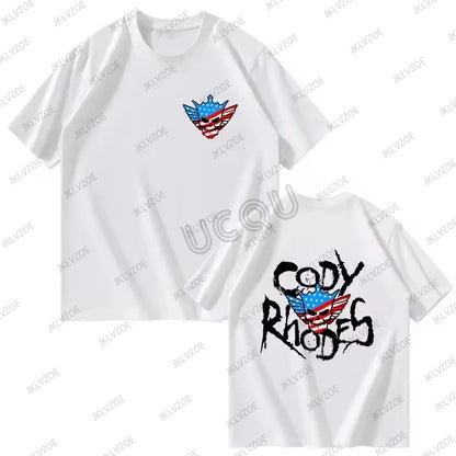 New Arriavl Summer WWE Cody Rhodes Printed Cotton Men's Tshirts Short Sleeve O-neck Tees Sports Casual Oversized Kids/Adult Tops