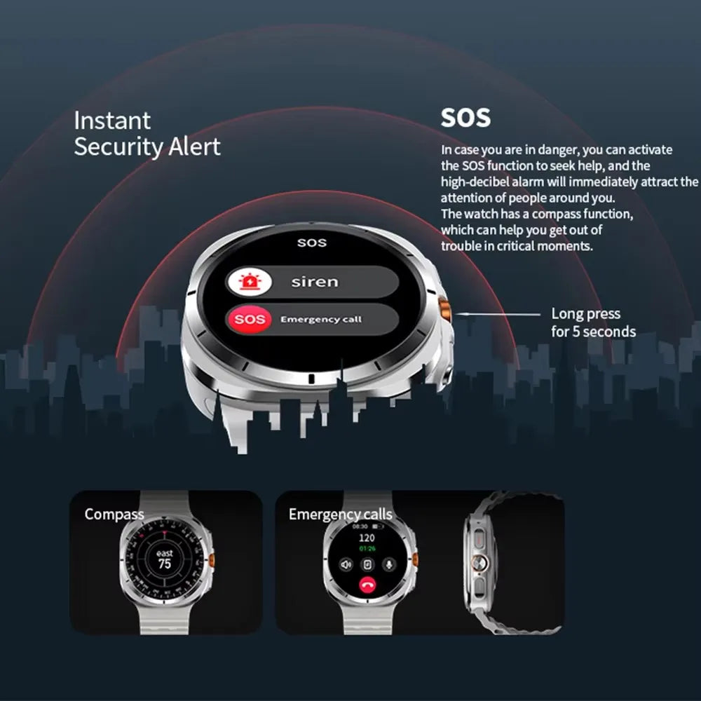 2025 Galaxy Watch 7 Ultra 47mm Smart Watch Bluetooth Call Men GPS NFC 47mm AMOLED Fitness Tracker Health Smartwatch For Samsung