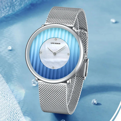 LIGE Fashion Quartz Woman Watch Luxury Ladies Dress Wristwatch Mesh Belt Waterproof Female Watches Girls Clocks Relogio Feminino