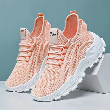 Women's Summer New Running Shoes Breathable Mesh Retro Thick Bottom Dad Casual Sports Shoes Comfortable EVA Insole Polyester Fib