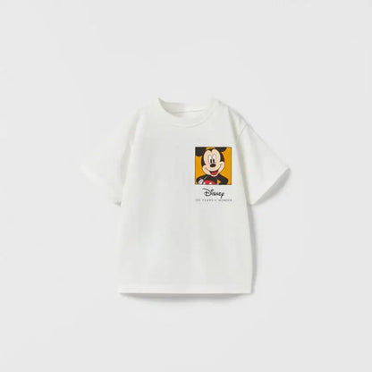 Disney Mickey T-shirt Short-sleeved Tops Summer Children's Clothes Casual Loose Baby Boys Cartoon Tee O-neck Kids Costume Tshirt